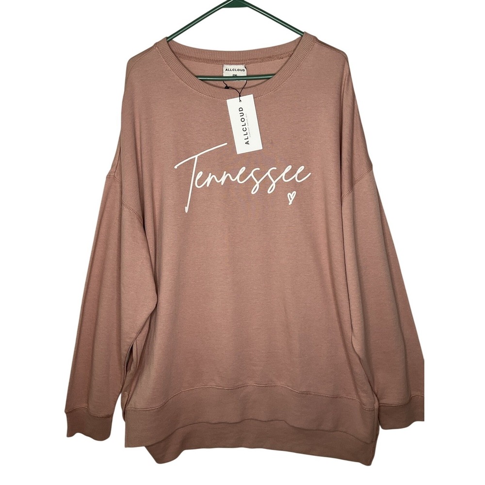New Oversized Tennessee Sweatshirt Fleece Pink Pullover Casual Cozy Athletic 2XL